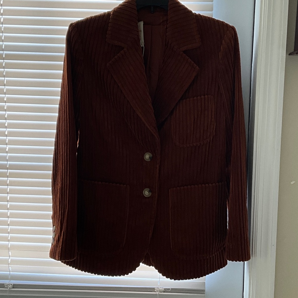 Tory Burch Wide Wale Corduroy Blazer in Autumn Rust